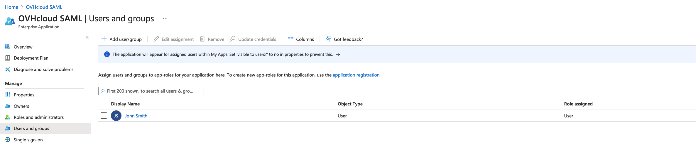 Azure AD Application User Assignment step 2