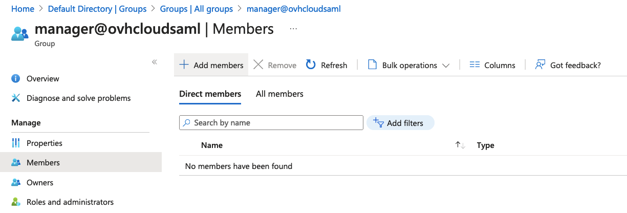 Azure AD Group User Assignment step 1