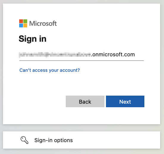 Azure AD Login step 2