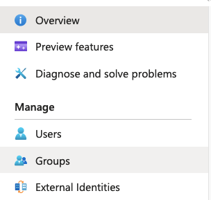 Azure AD Menu Groups