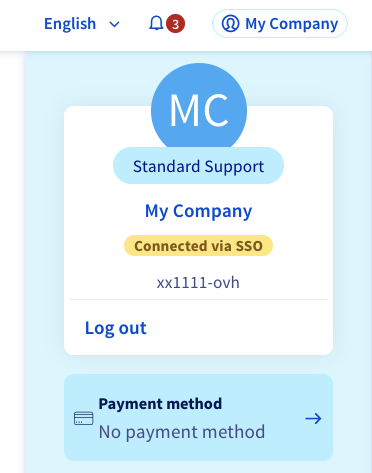 Ovhcloud SSO Login step 2