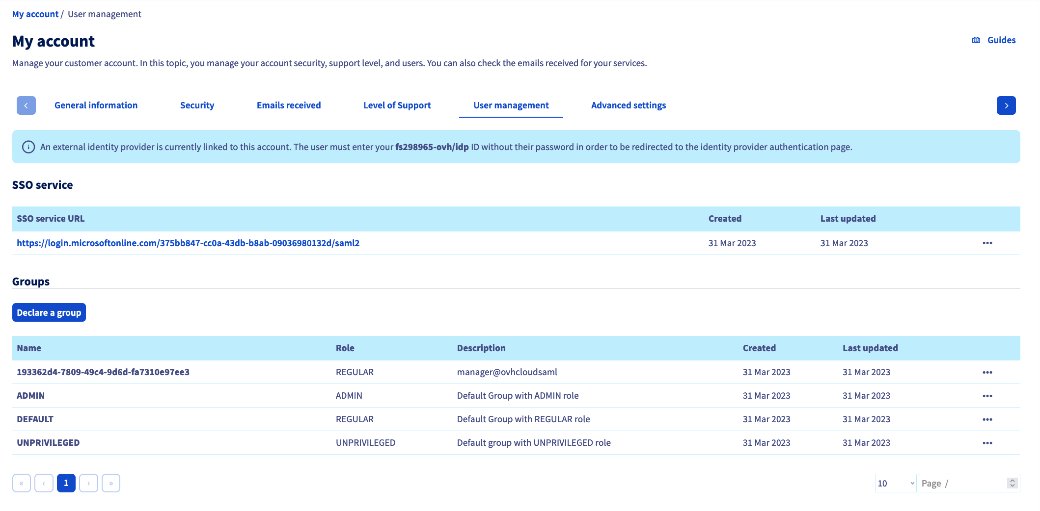 Ovhcloud user management groups step 3