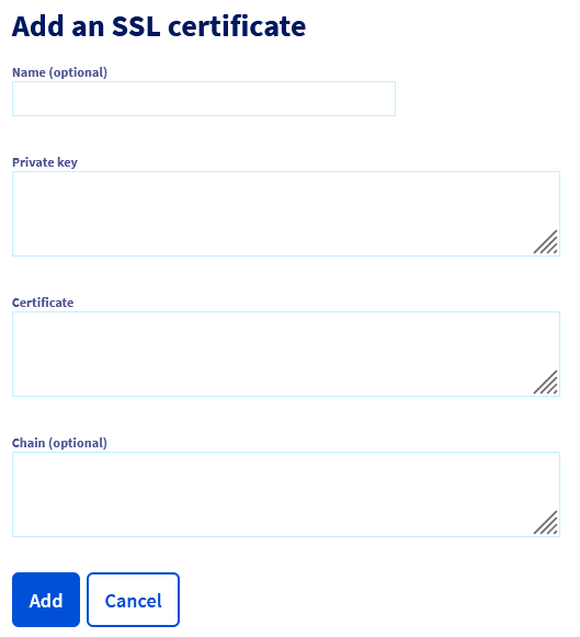 Add an existing SSL certificate