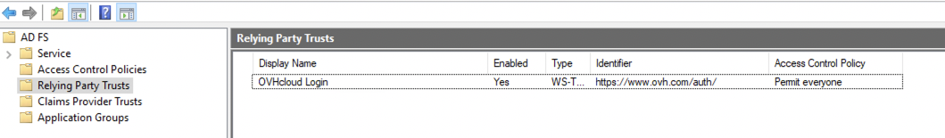 AD FS relying party trusts