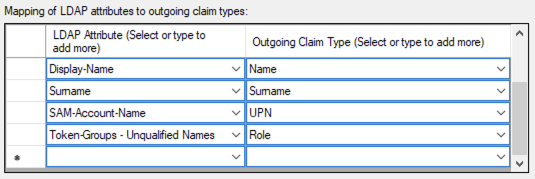 AD FS relying party trust mapping step 5