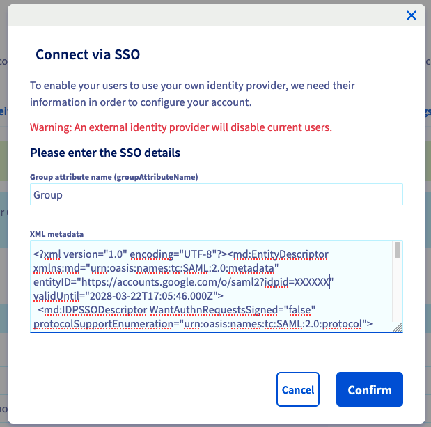 OVHcloud SSO connection step 2