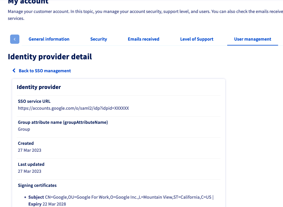 OVHcloud connexion SSO étape 4