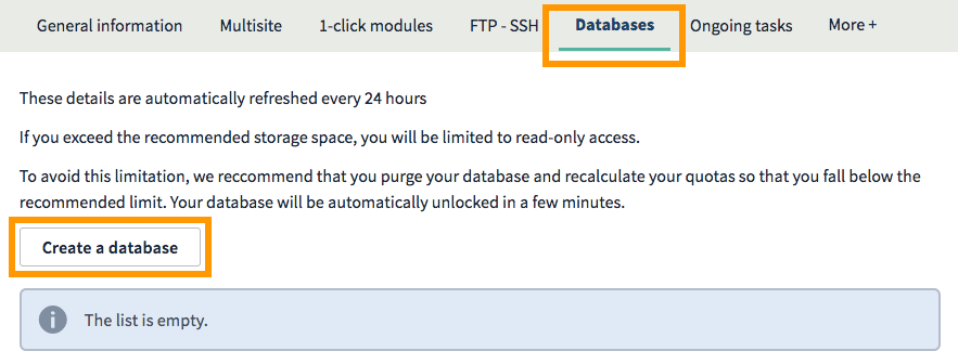 Access to 1-click modules