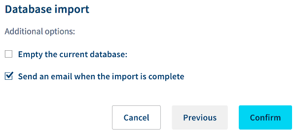 Importazione database