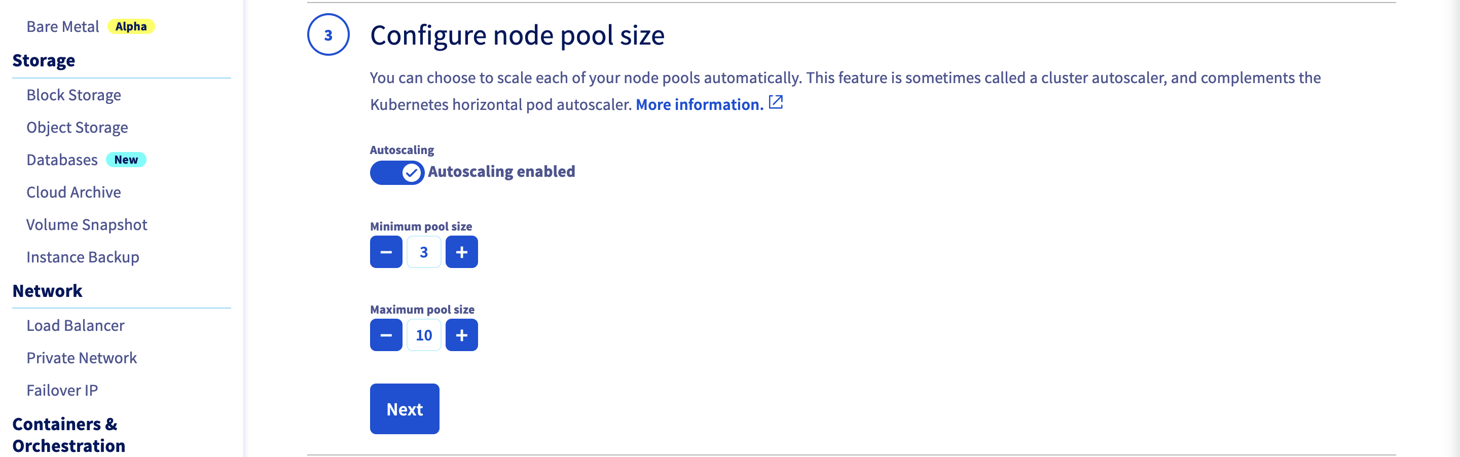 Define a size and autoscaling for your GPU node pool