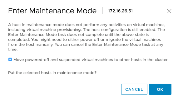 Confirm maintenance mode