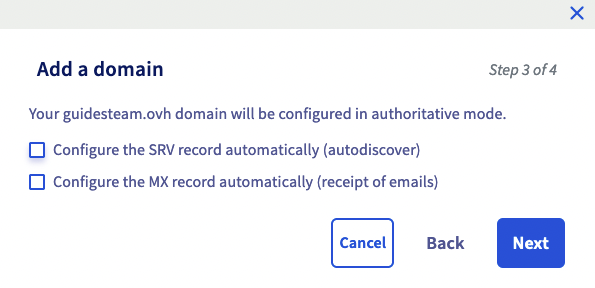 Configuración automática del dominio