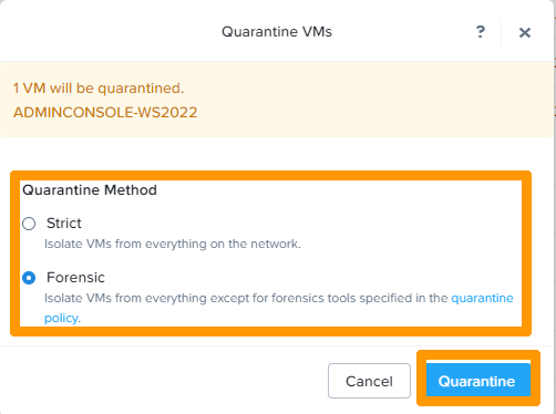 Add VM to Quarantine 04