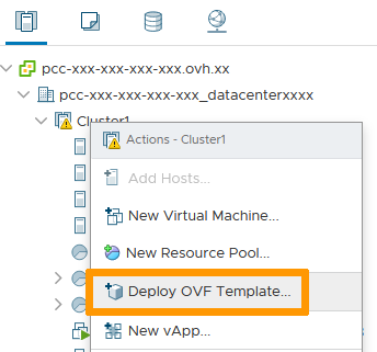 Deploy OVF template