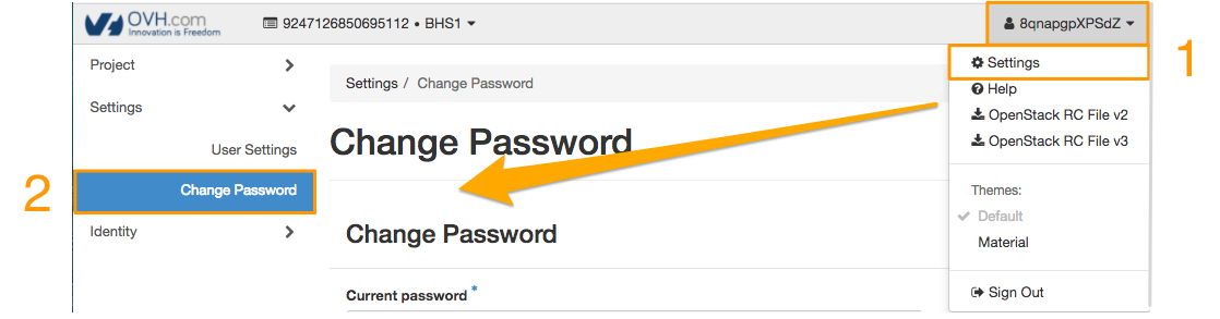 Modifica della password