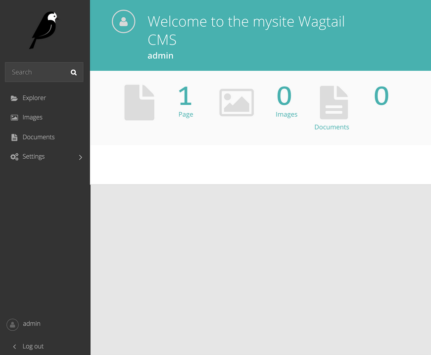 Wagtail admin page