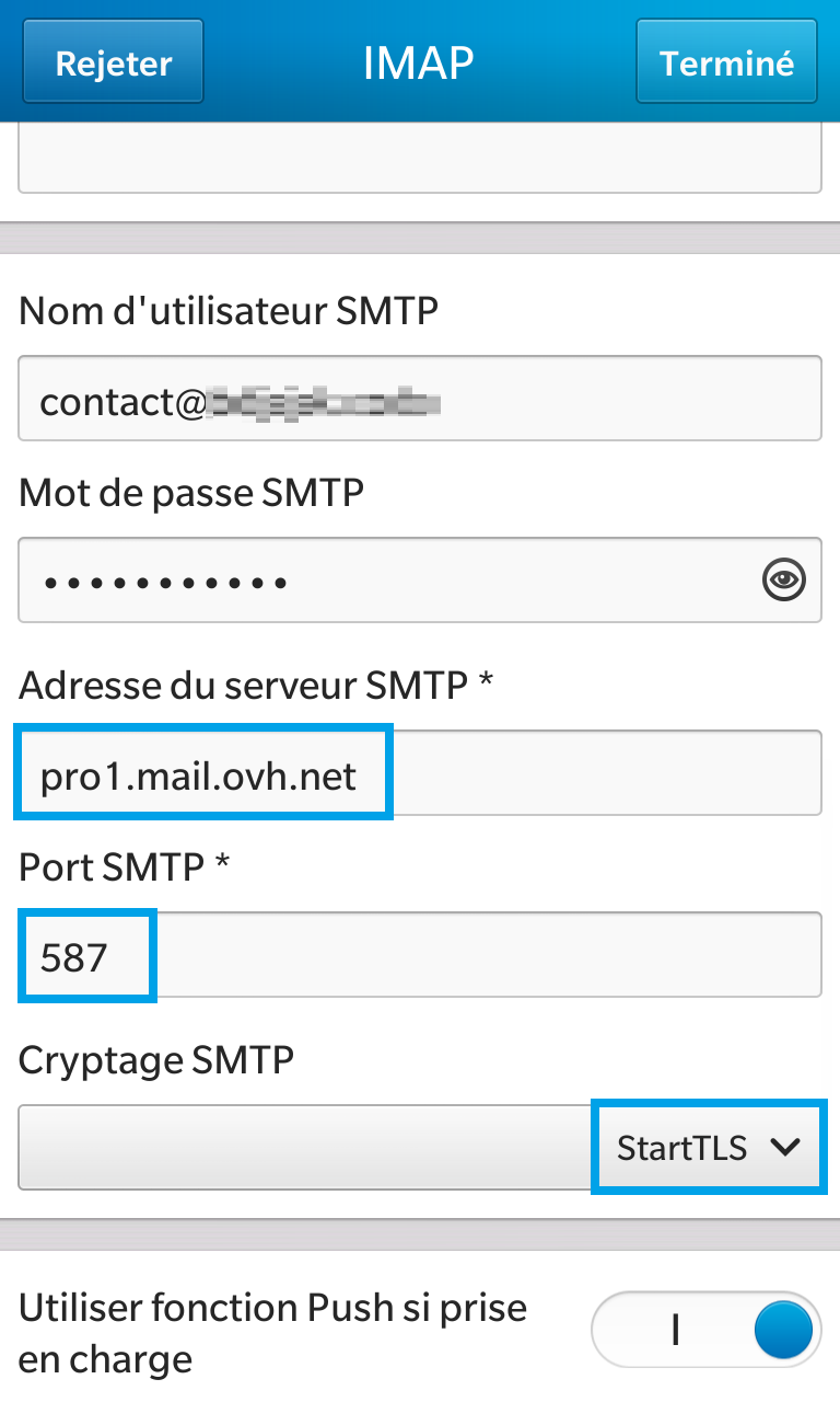 SMTP, port et chiffrement