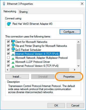 properties of the second network interface